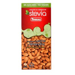 Chocolate STEVIA leche + almendras 125 gr.