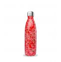 Botella Isotermica Acero Inox. Flores rojo 500ml
