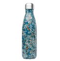 Botella Isotermica Acero Inox. FLORES AZUL 500ml QWETCH