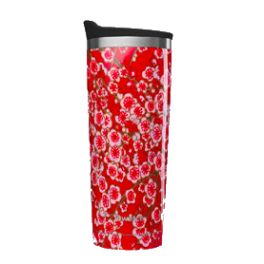 Vaso Isotermica Acero Inox. FLORES ROJO 470 ml QWETCH