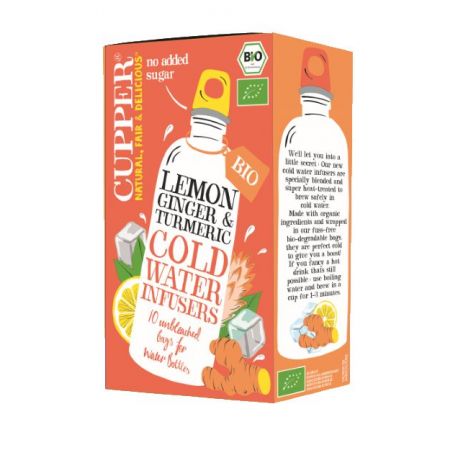 Infusion fria de lim&oacute;n, jengibre y curcuma 10 bol