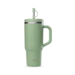 Travel Cup Isot&eacute;r, asa+pajita Inox VERDE 900mlQWET