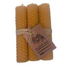 Vela pack 6 unid 10 x 2 cm Cera de Abeja L&acute;ABELLA