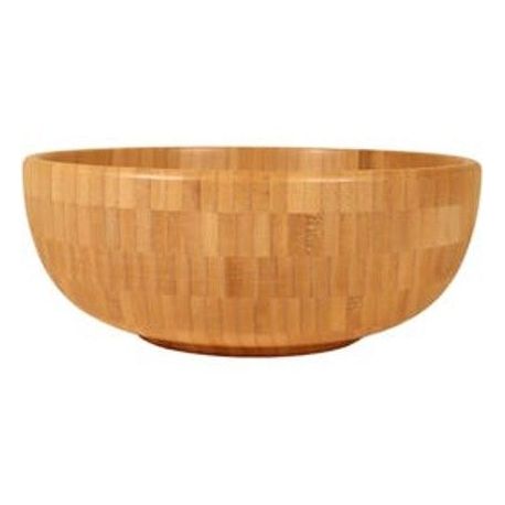 Bol Ensaladera 25 cm madera maciza de Bambu-PANDOO