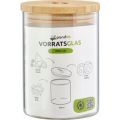 Bote 800 ml Vidrio con tapa de madera bambu-PANDOO